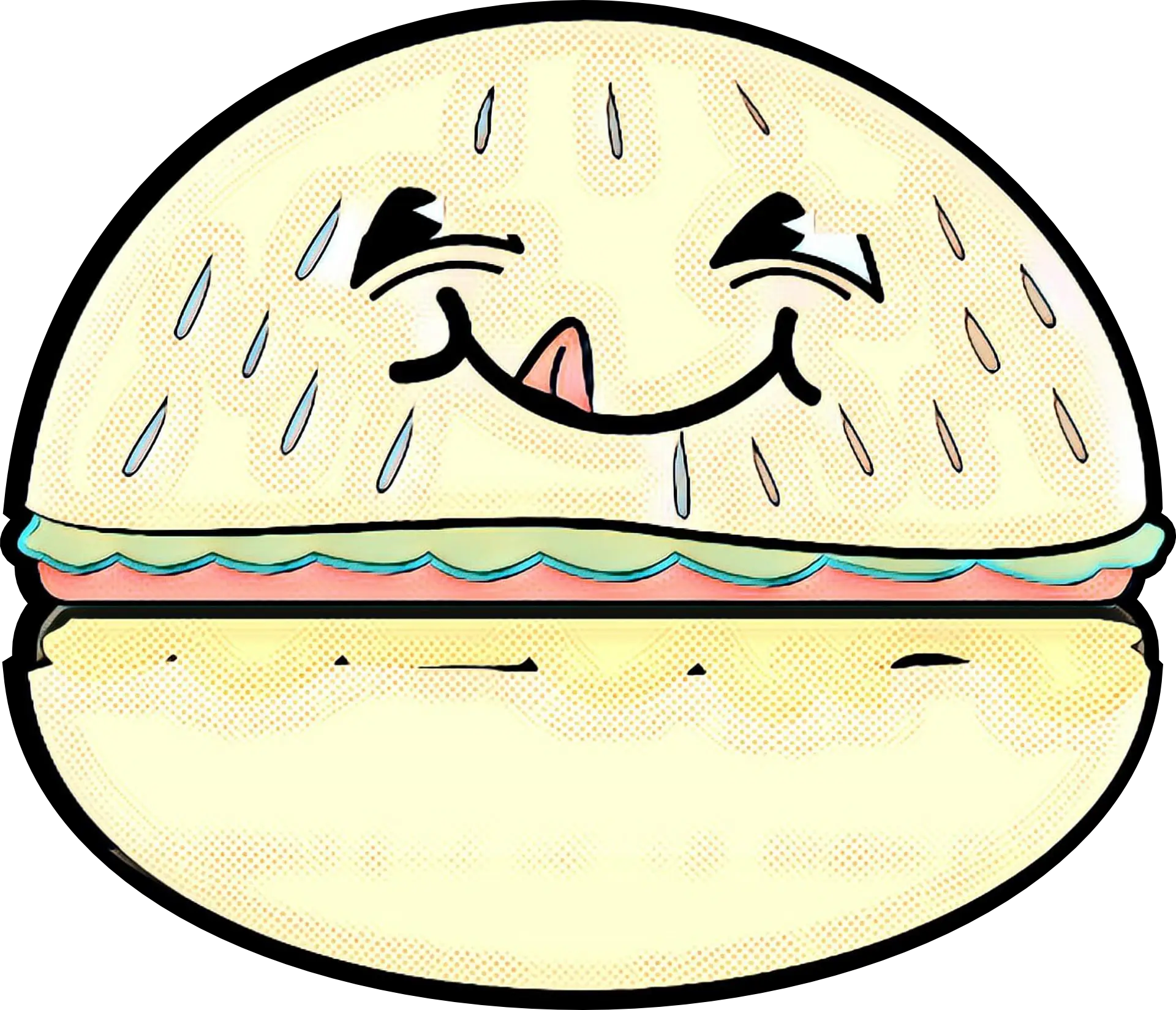 Burger Cartoon with Funny Face