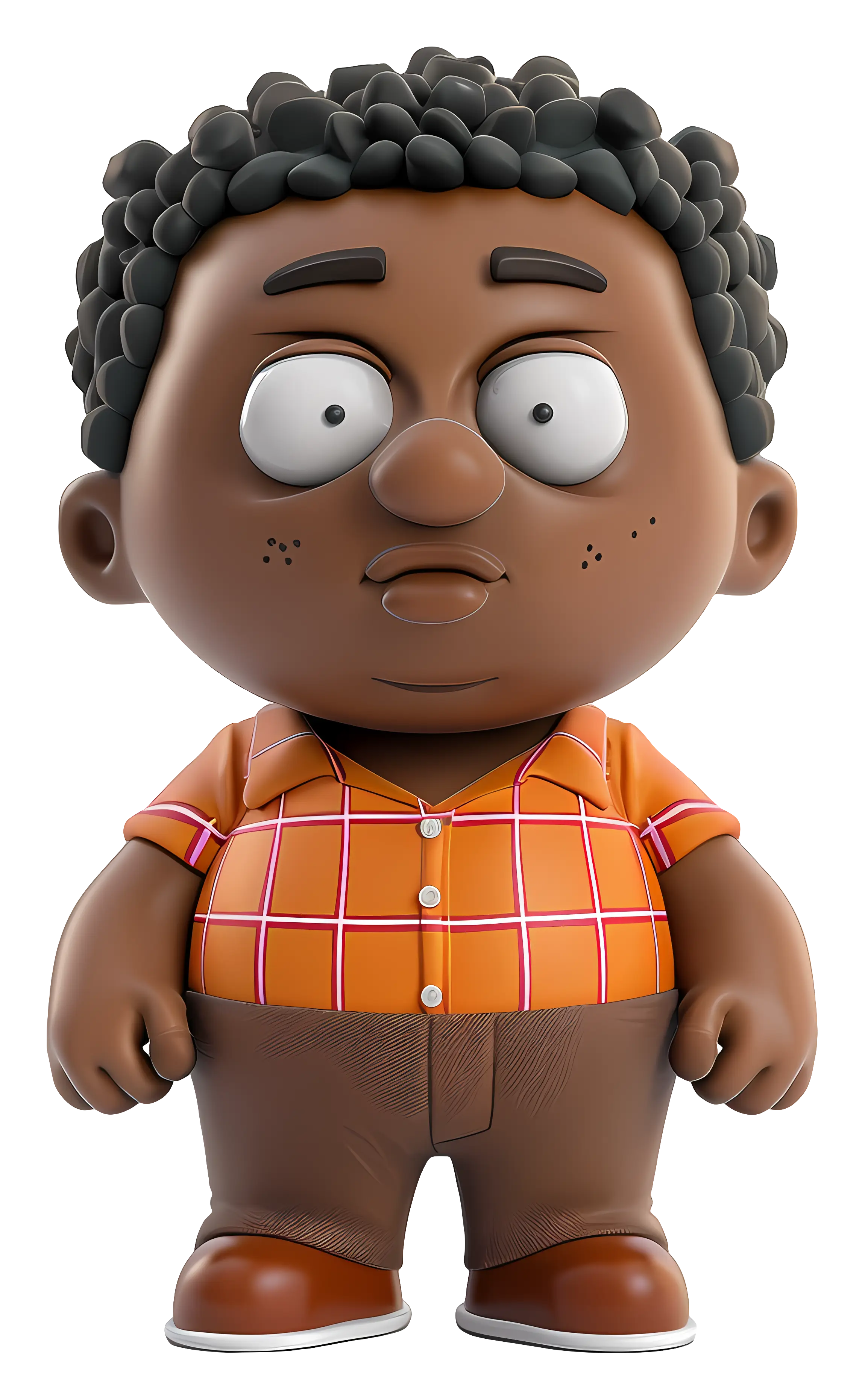 Cartoon Boy with Plaid Shirt