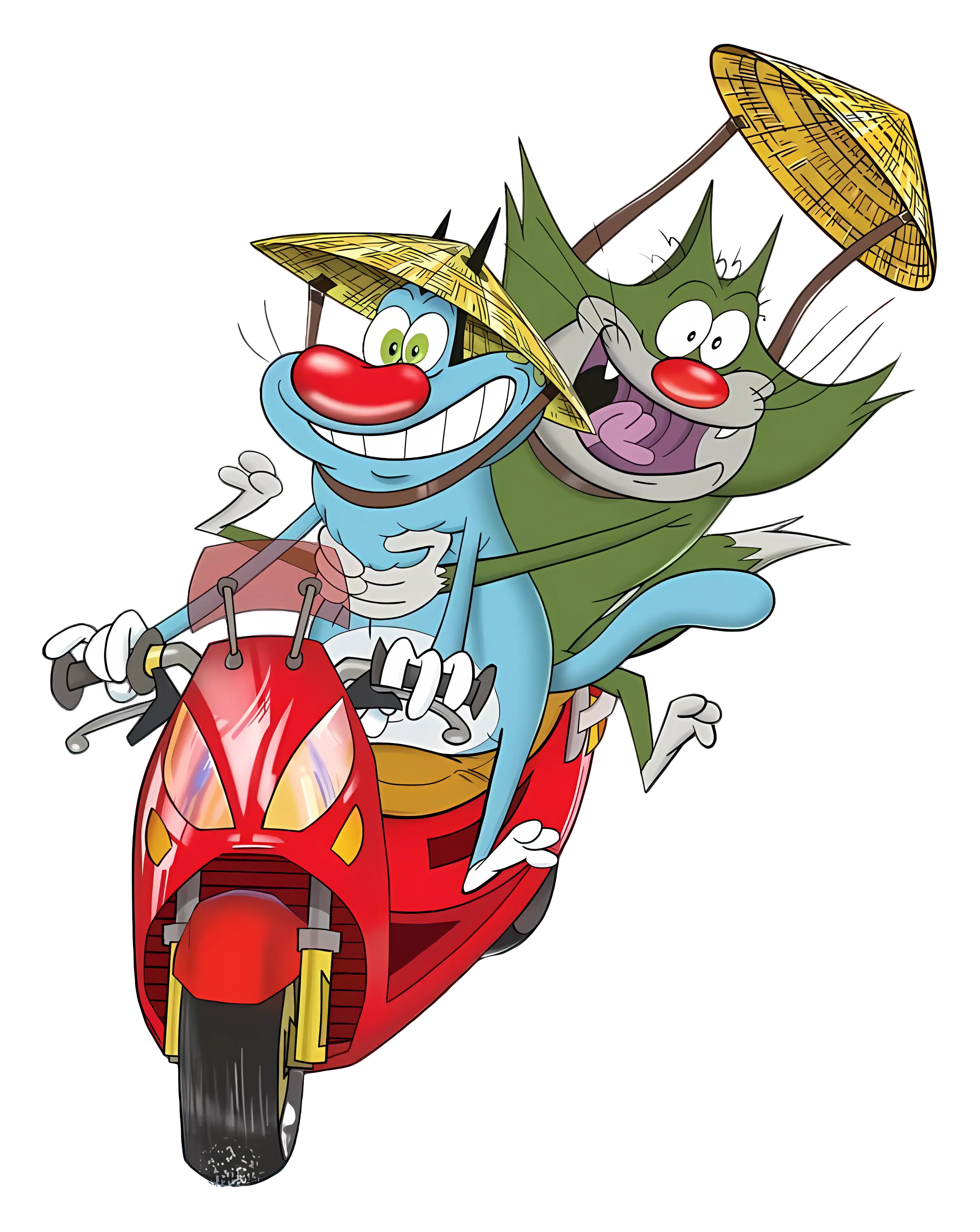 Cartoon Cats on Scooter Adventure
