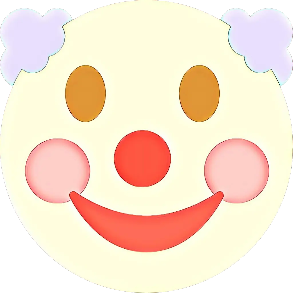 Bright Smiling Cartoon Clown Face