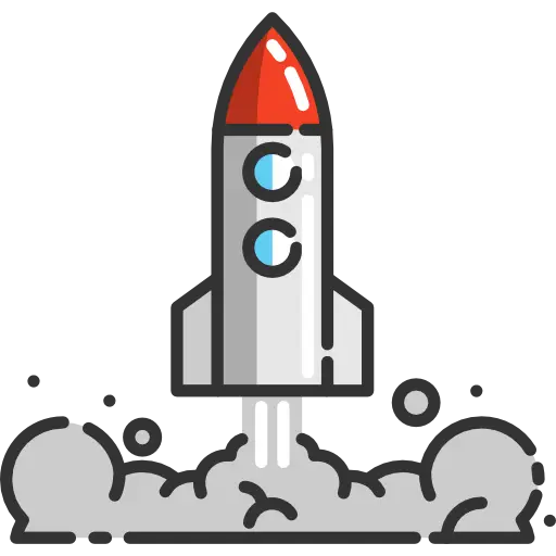 Cartoon Rocket Launching