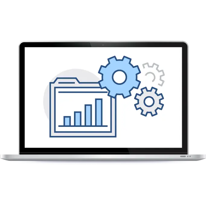 Laptop with Gears