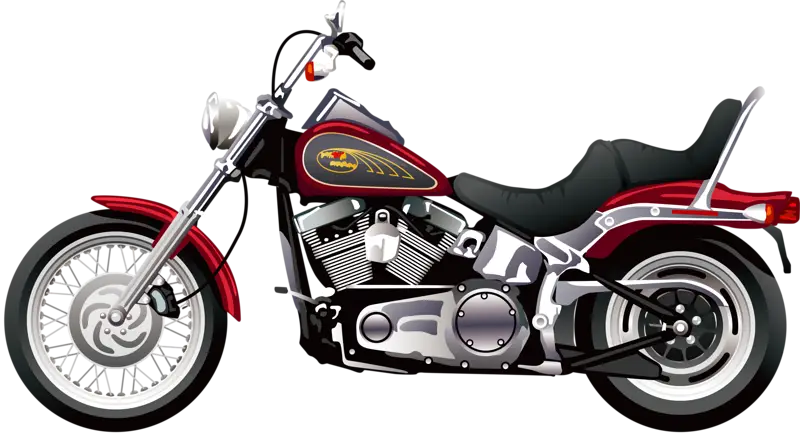 Shiny Red and Black Motorcycle