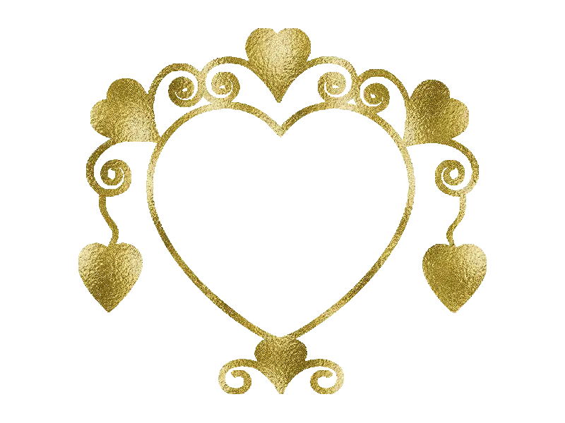 Golden Heart Frame for Romantic Occasions