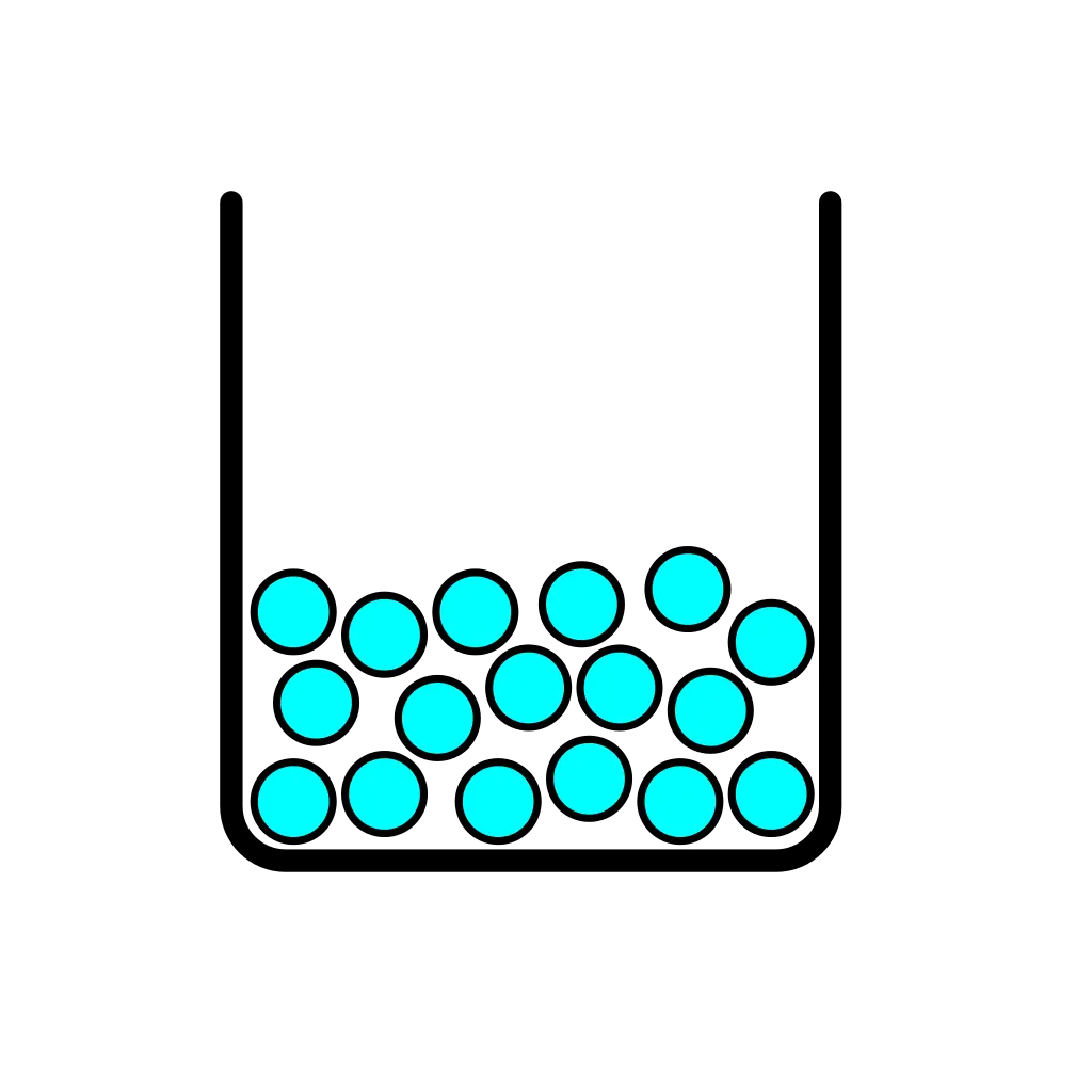 Container with Blue Beads Illustration