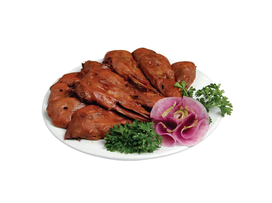 Cooked Duck Heads with Garnish