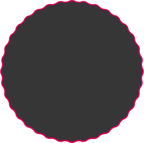 Black Circular Badge with Red Border