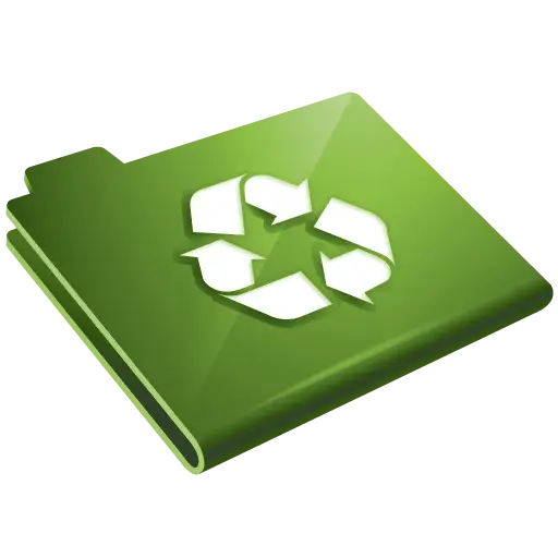 Green Folder with Recycle Symbol