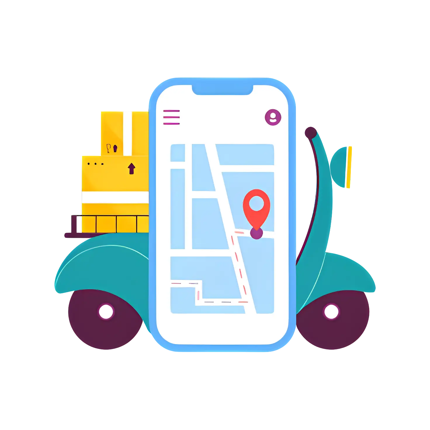 Delivery Scooter with Map