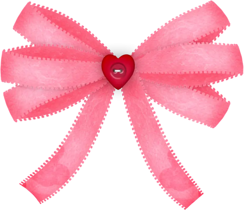 Pink Ribbon Bow with Heart
