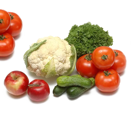 Fresh Assorted Vegetables and Fruits for Healthy Eating