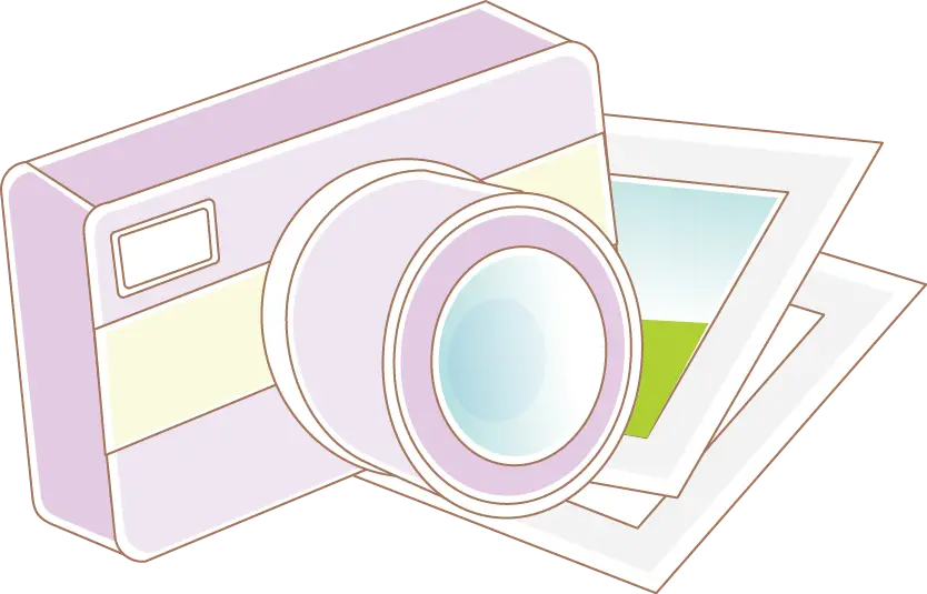 Cartoon Camera Illustration with Photos