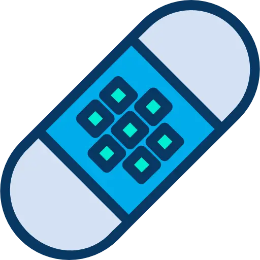 Blue Bandage Illustration for Medical Use