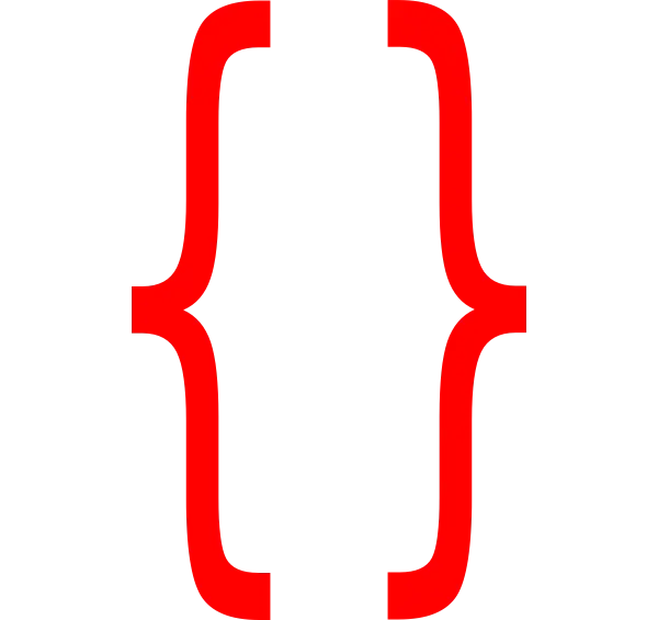 Red Curly Braces Symbol