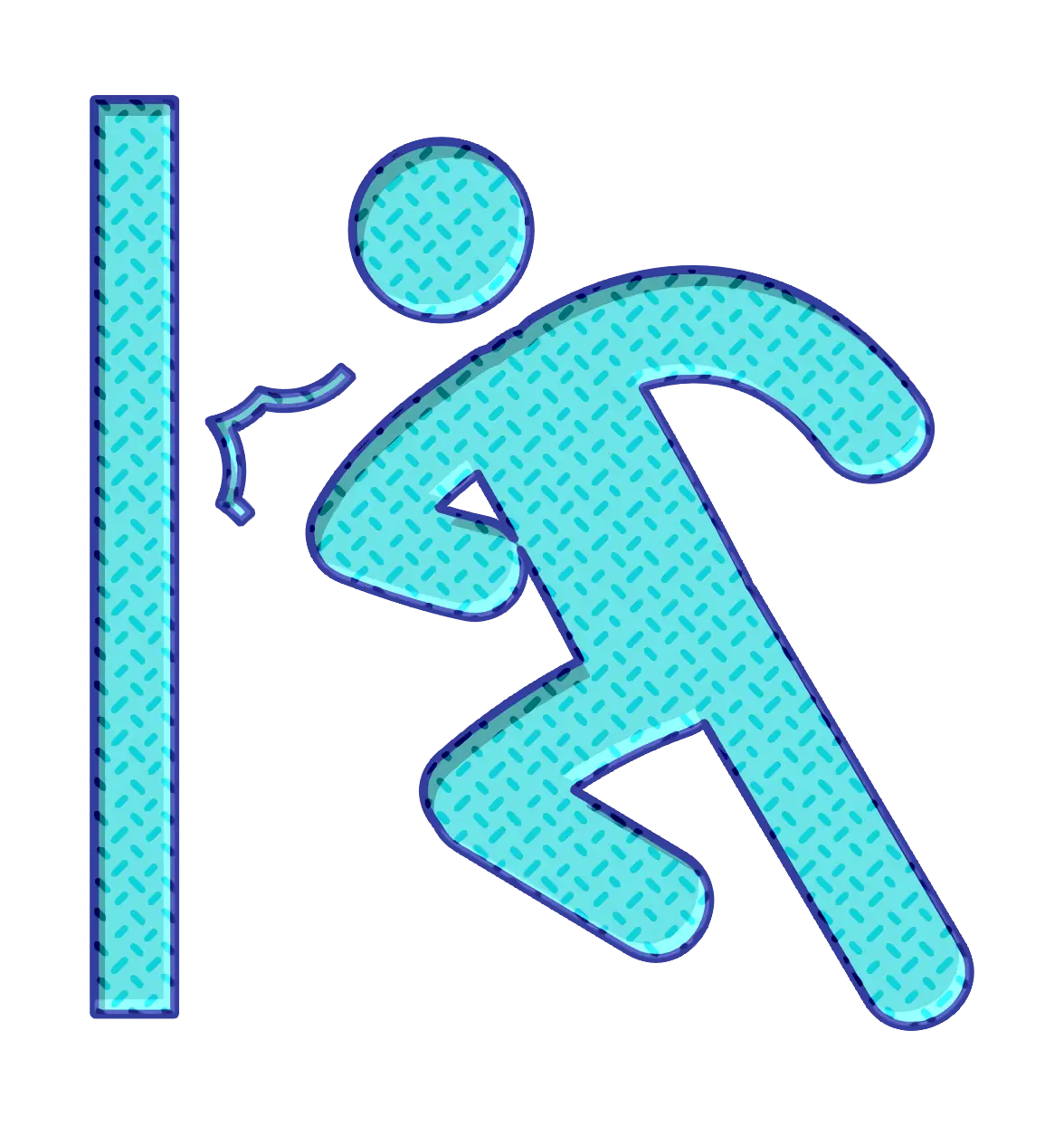 Blue Running Exit Sign