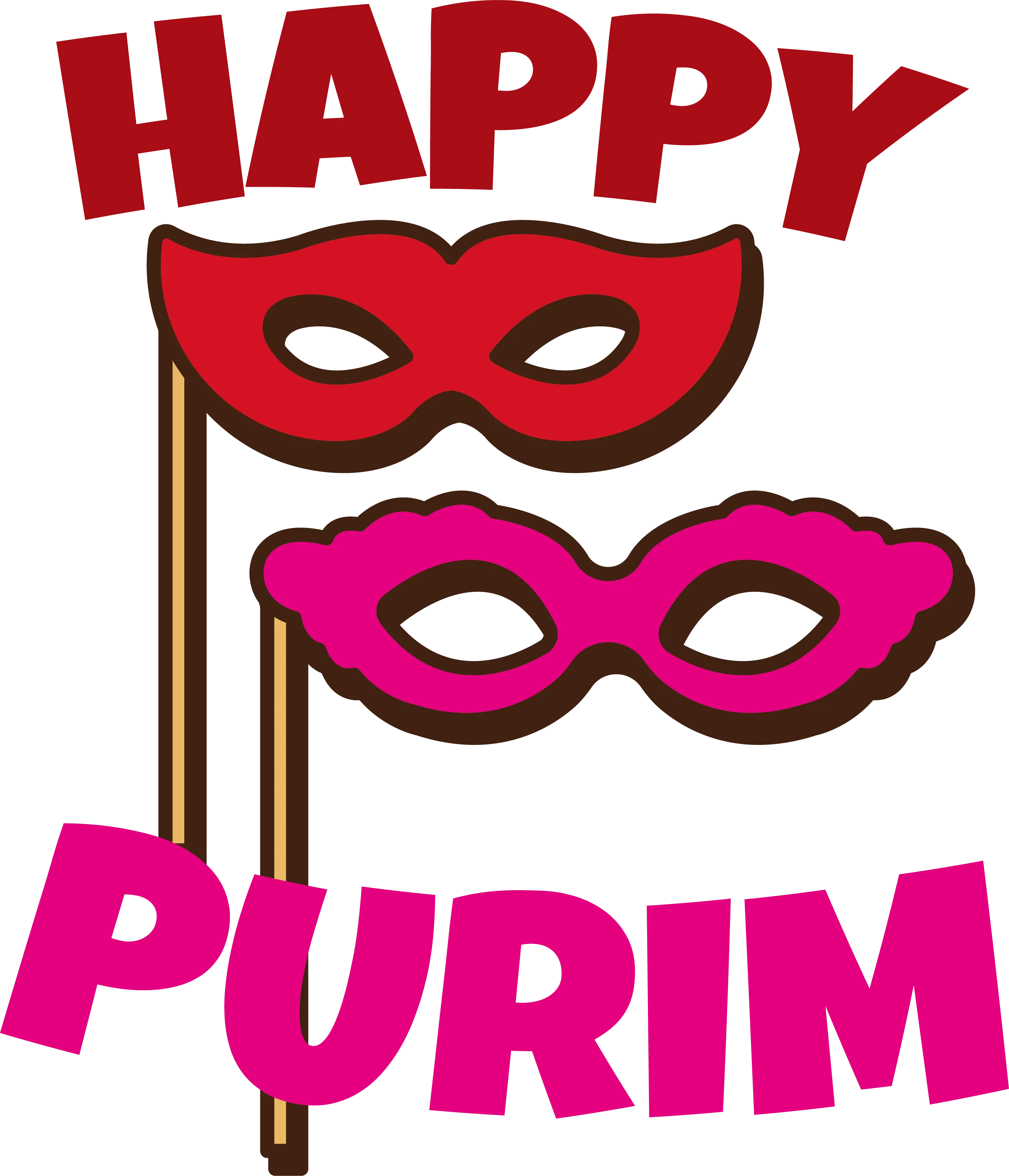 Colorful Masks Illustration for Purim Festival Traditions