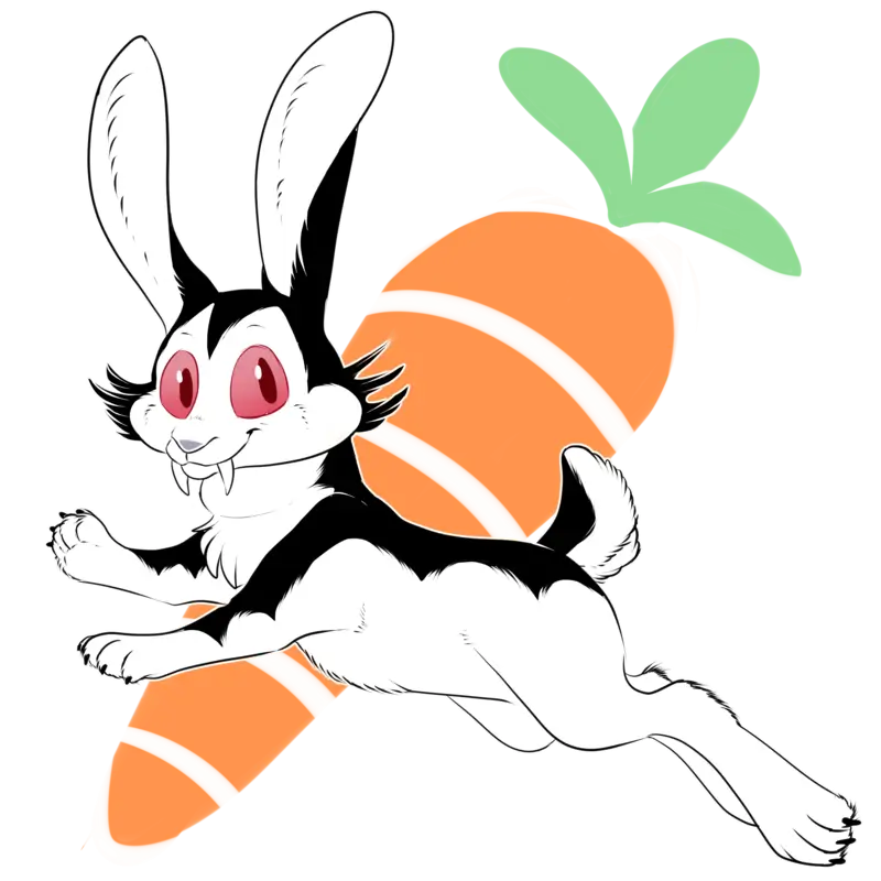 Cartoon Rabbit with Carrot