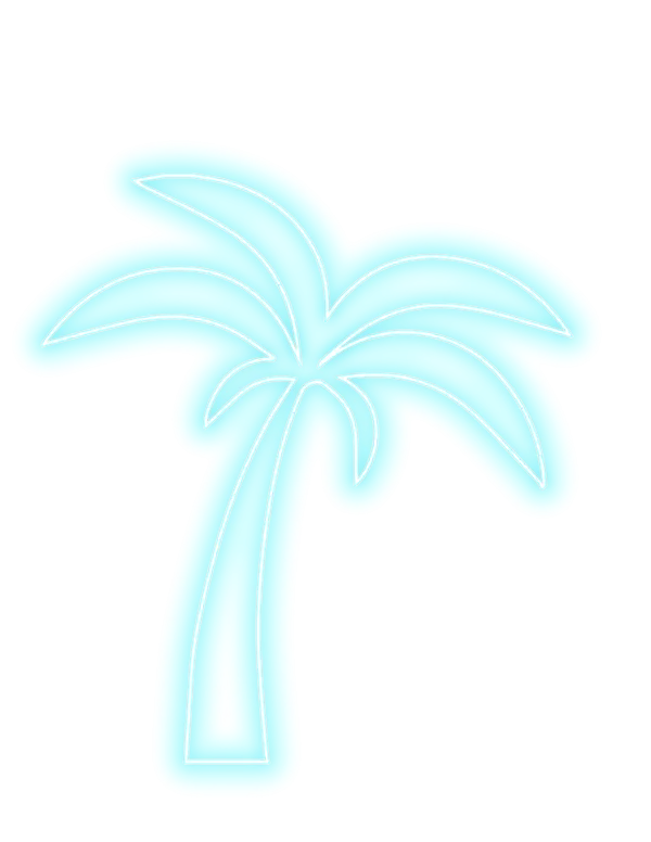 Neon Blue Palm Tree Light Decoration