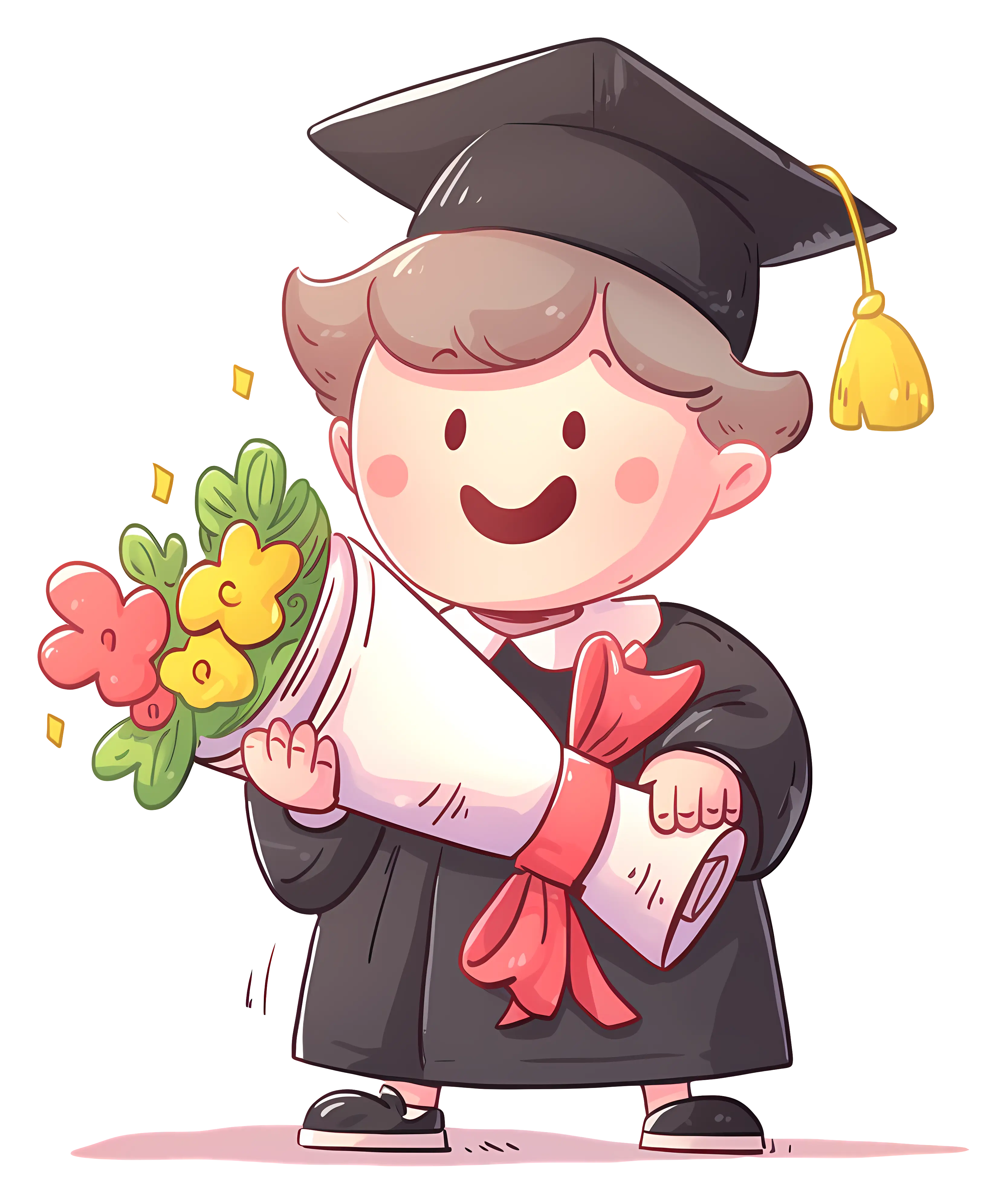 Happy Graduate Holding Diploma