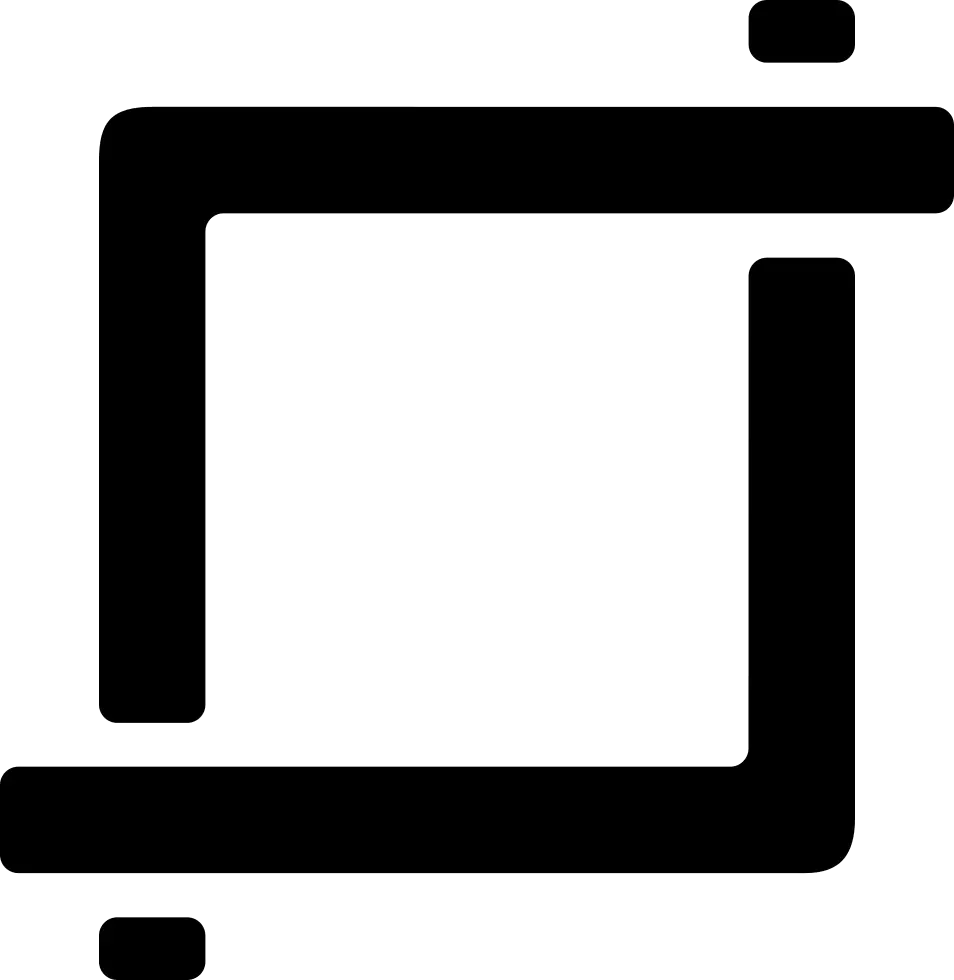 Minimal Black Crop Tool Icon