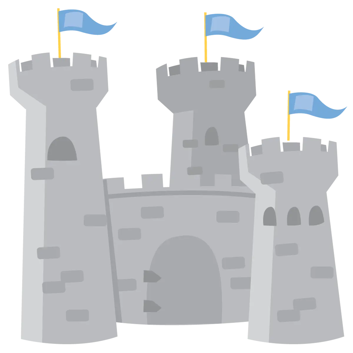 Medieval Stone Castle with Flags