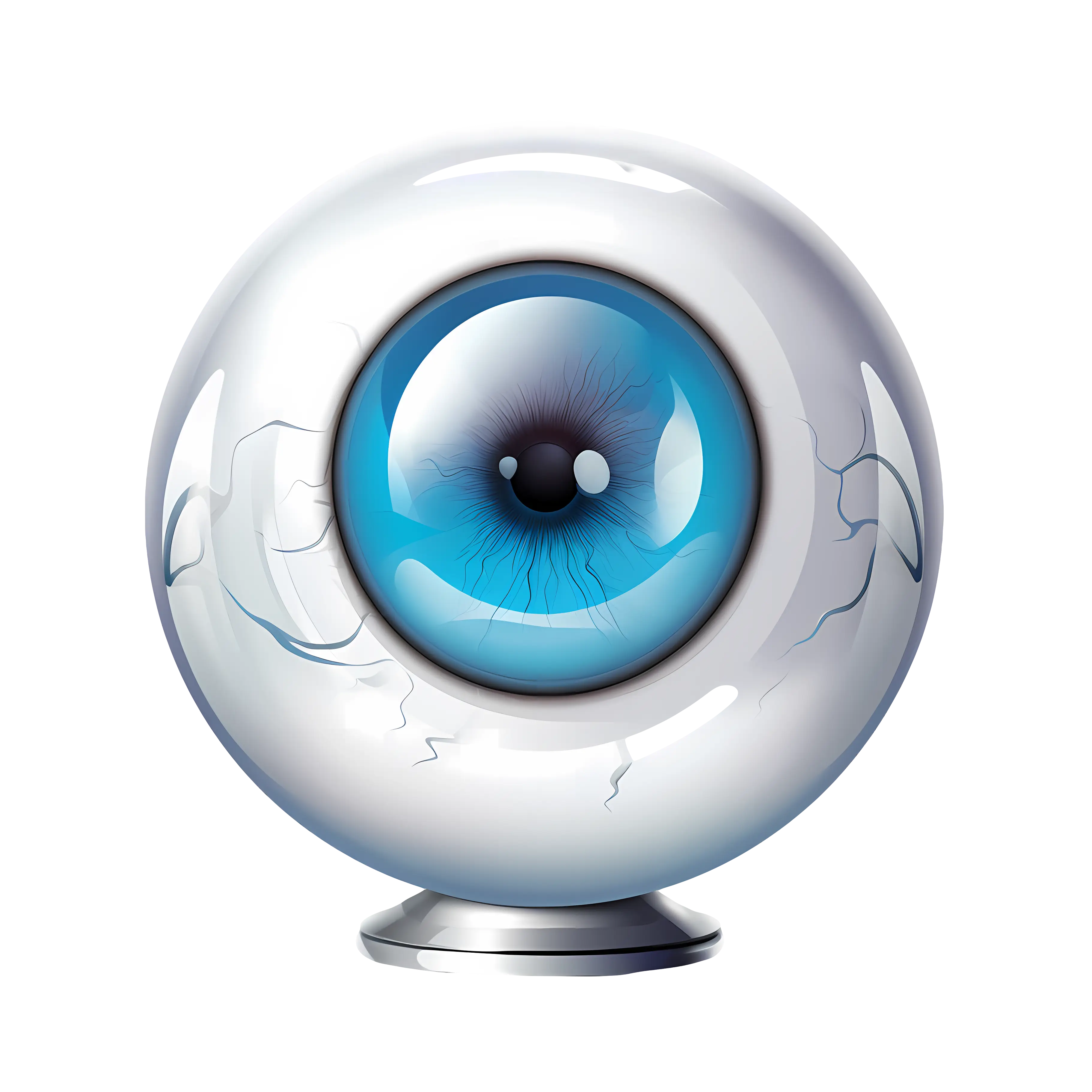 Realistic Eyeball Sculpture with a Blue Iris