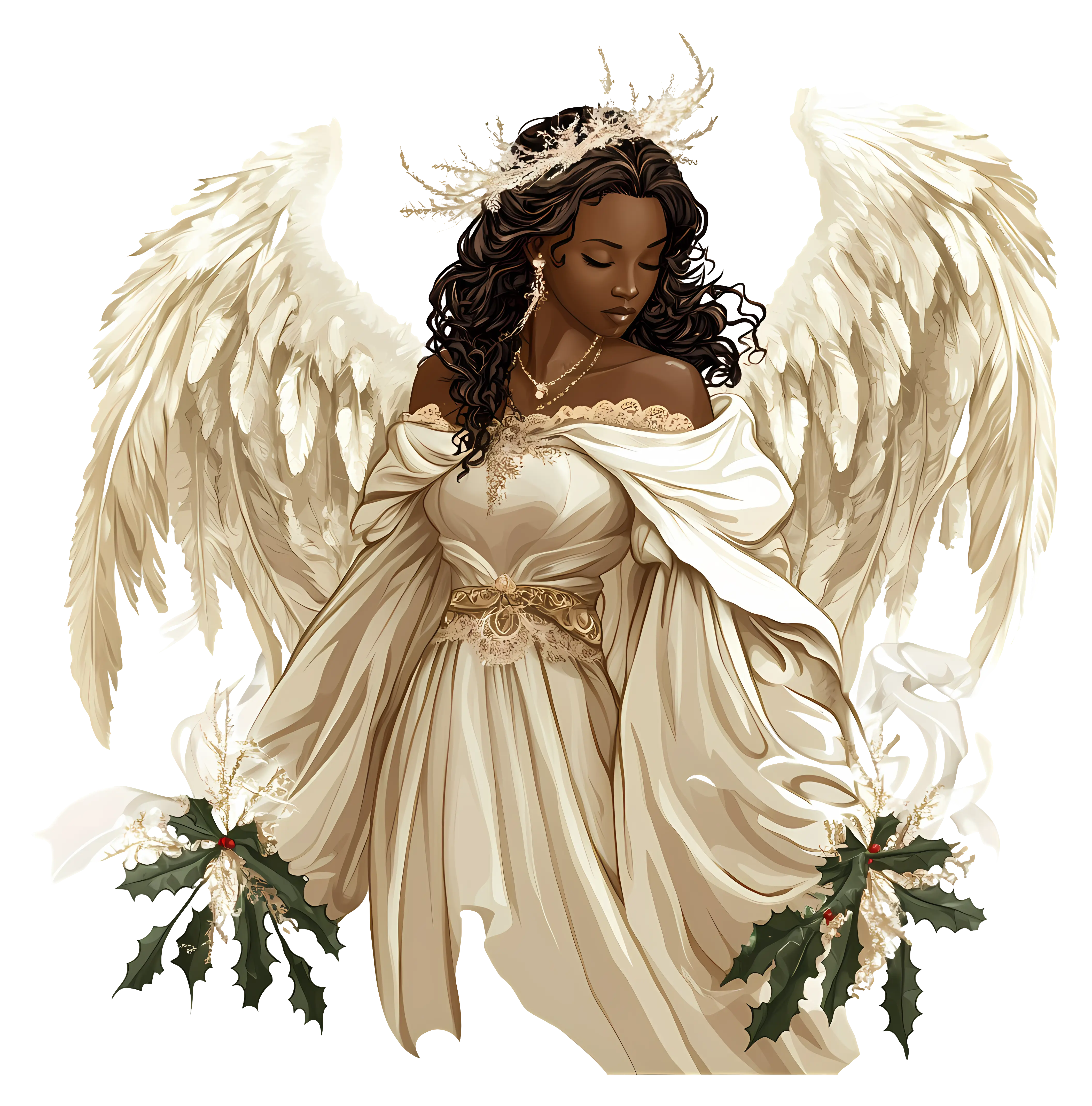 White Angel with Holly