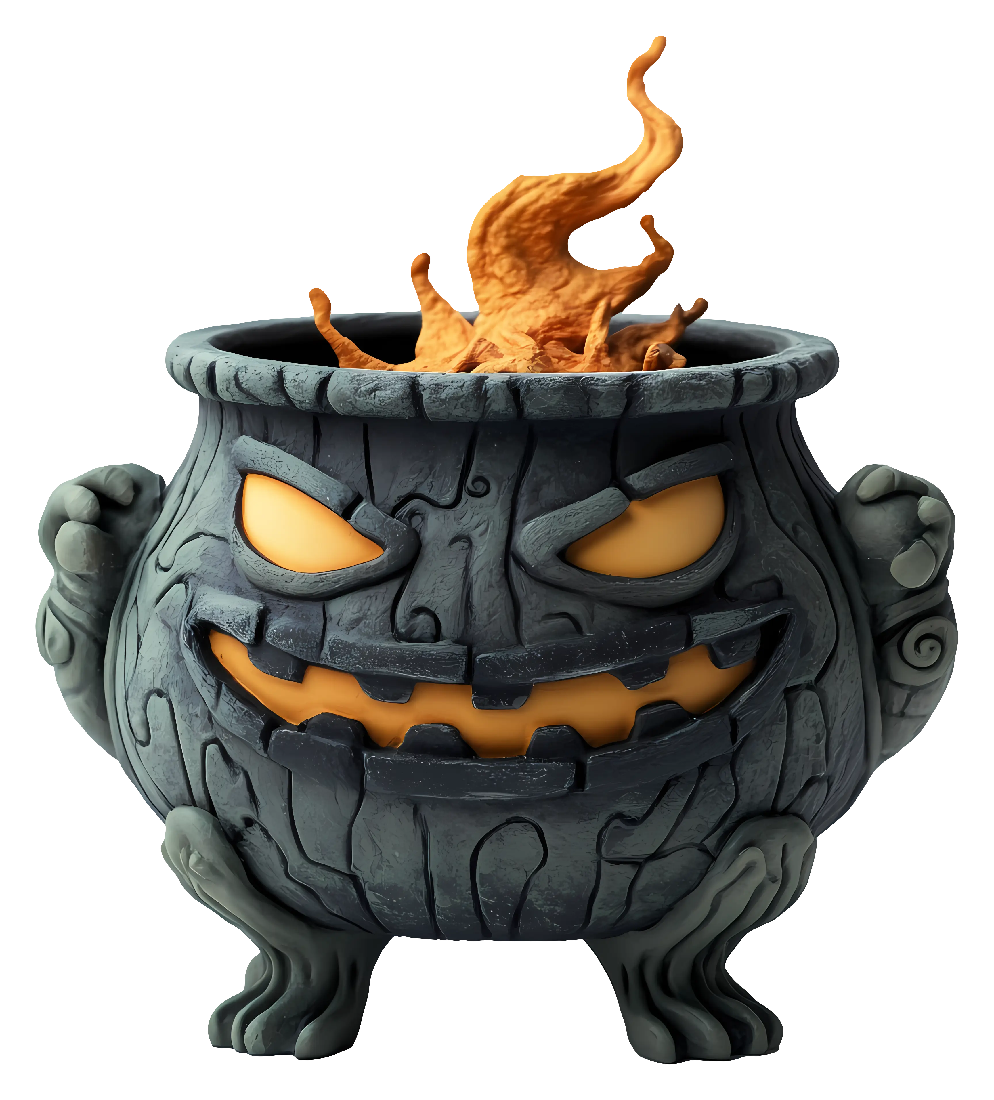Evil Cauldron with Fire for Halloween