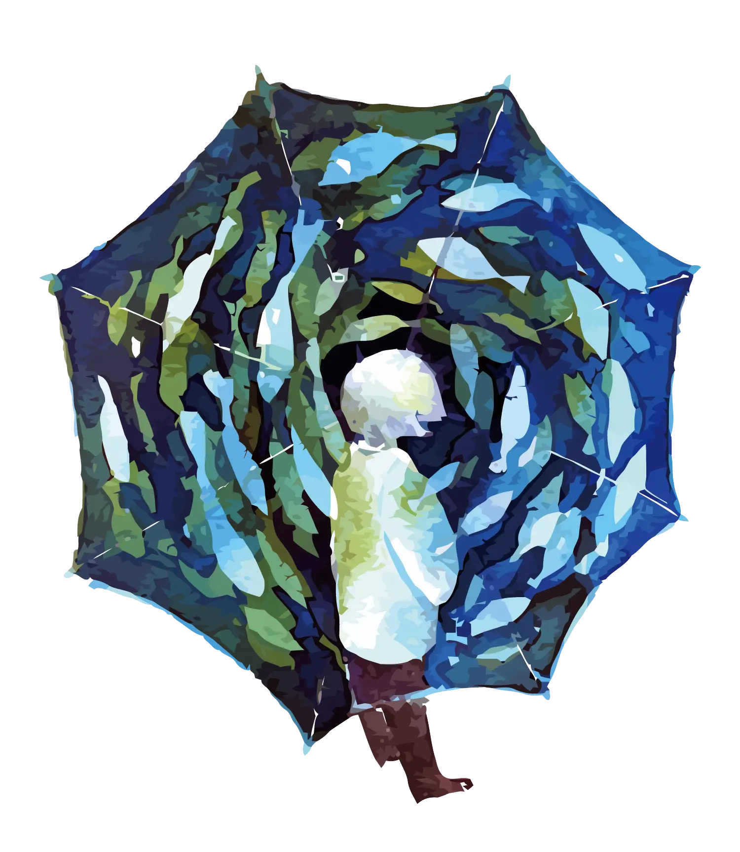 Person with Colorful Umbrella