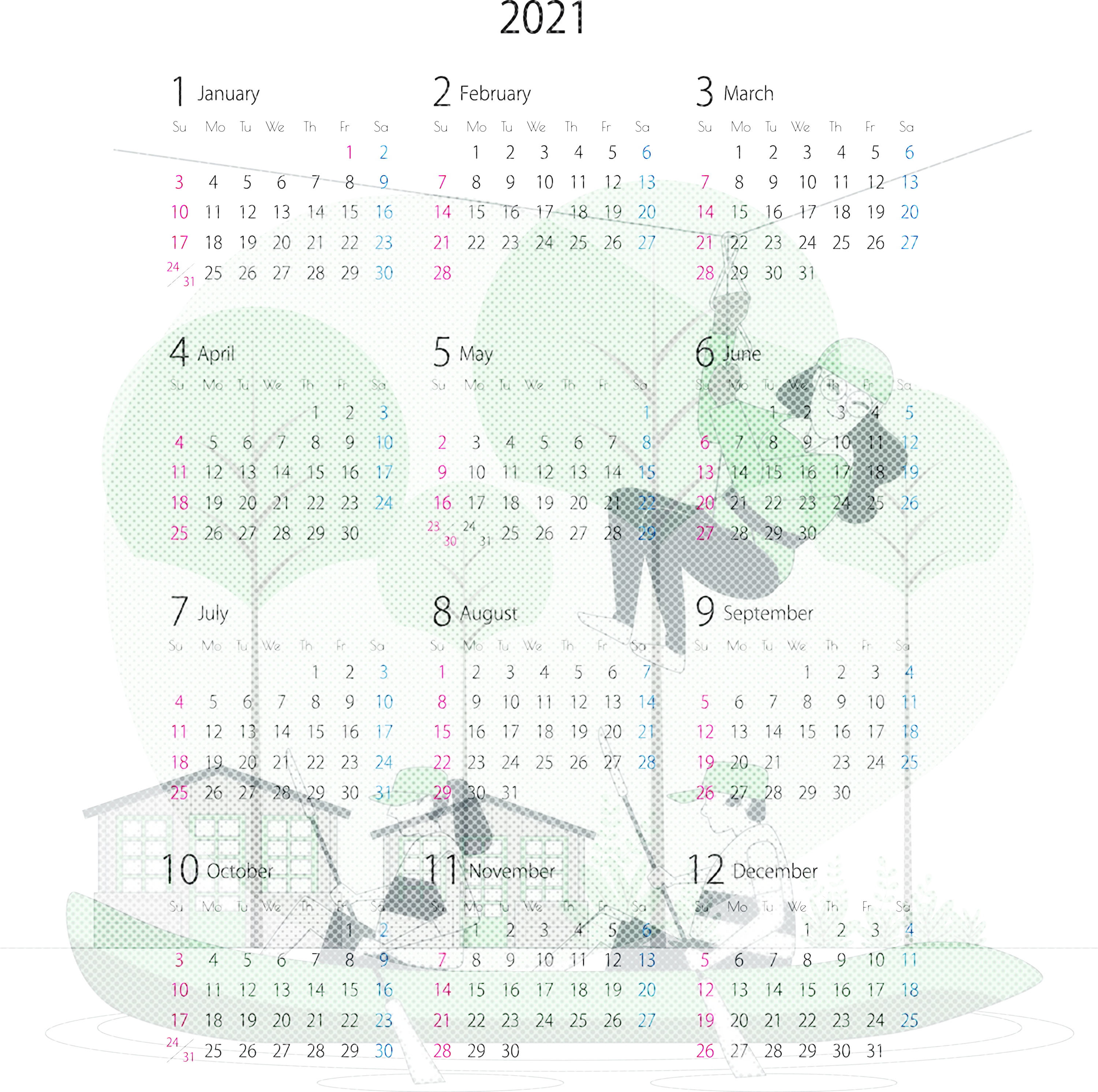 2021 Yearly Calendar