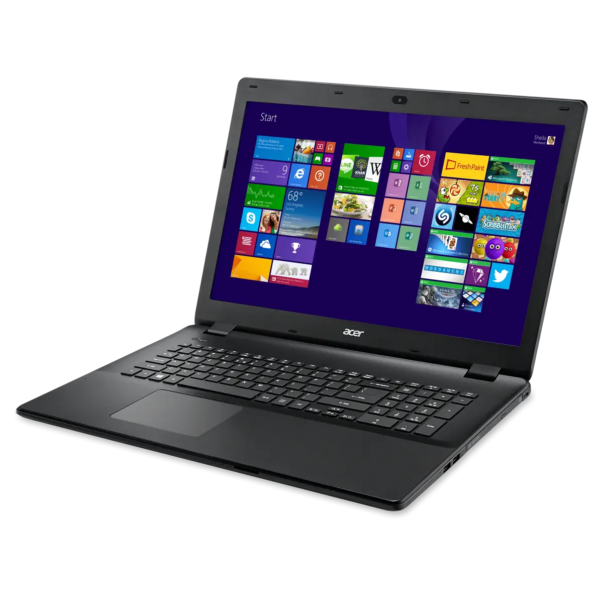 Black Laptop with Colorful Screen Icons