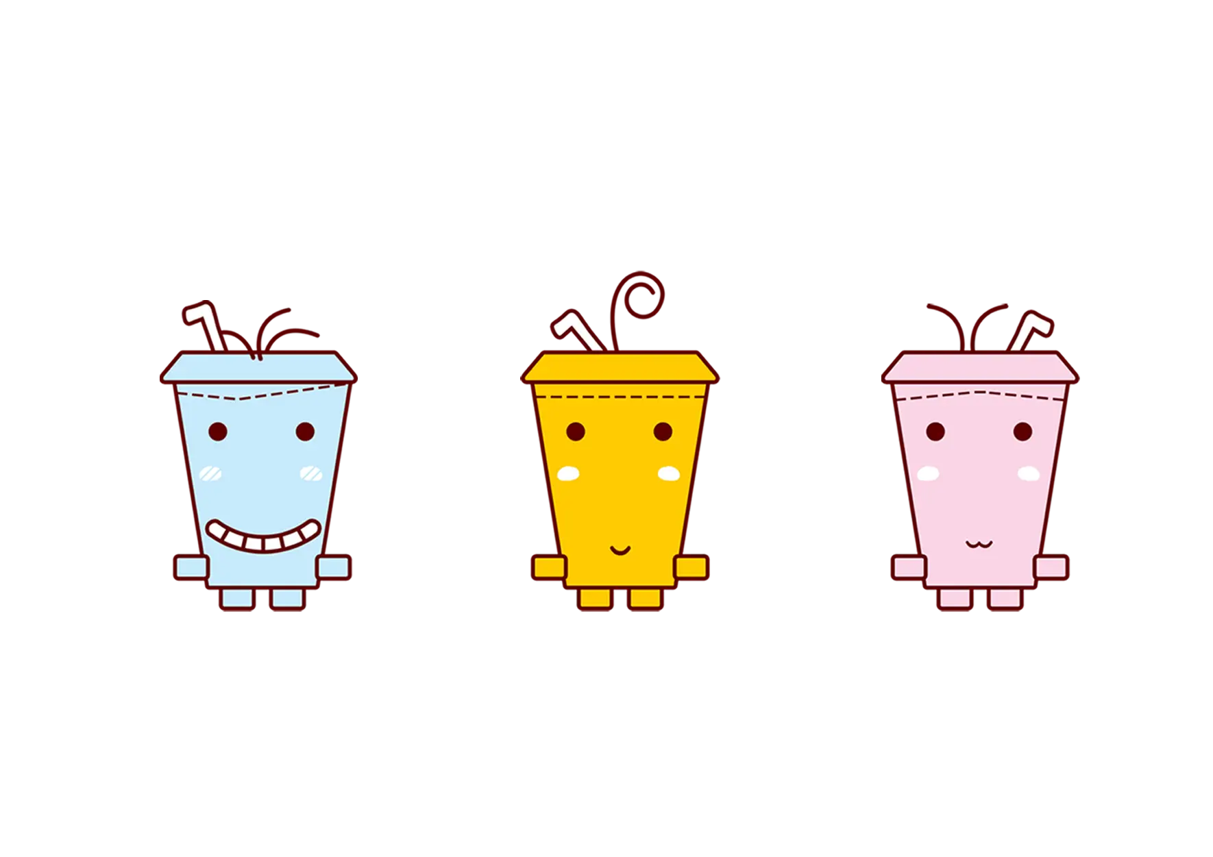Cute Cartoon Cups Characters