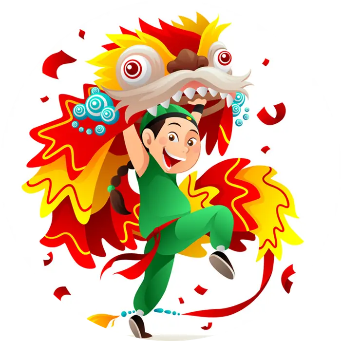 Energetic Dragon Dance for Chinese New Year