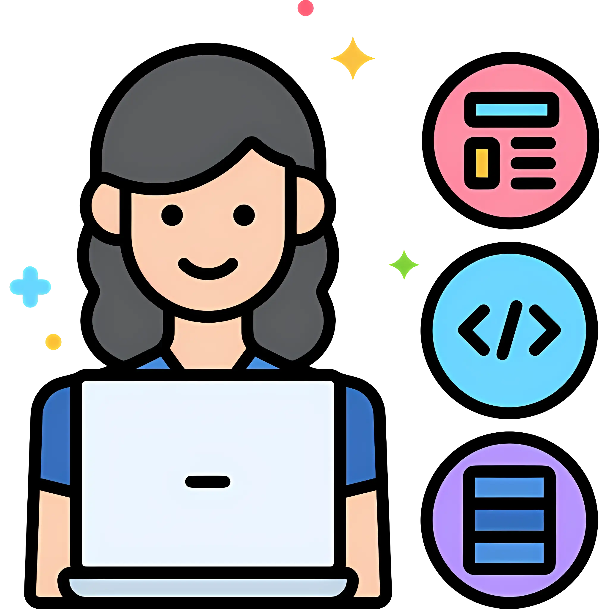 Woman Coding on Laptop