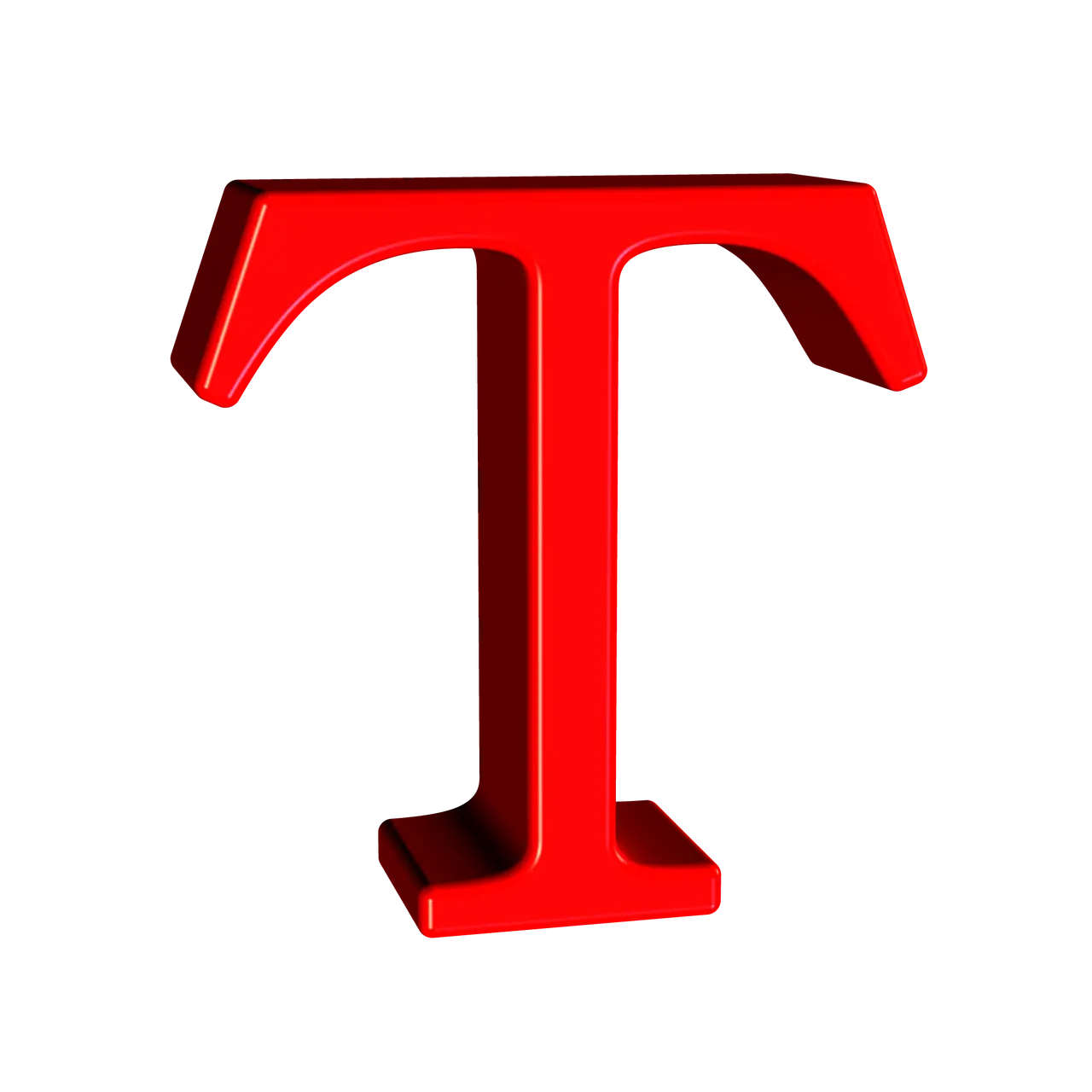 Red 3D Letter T Typography