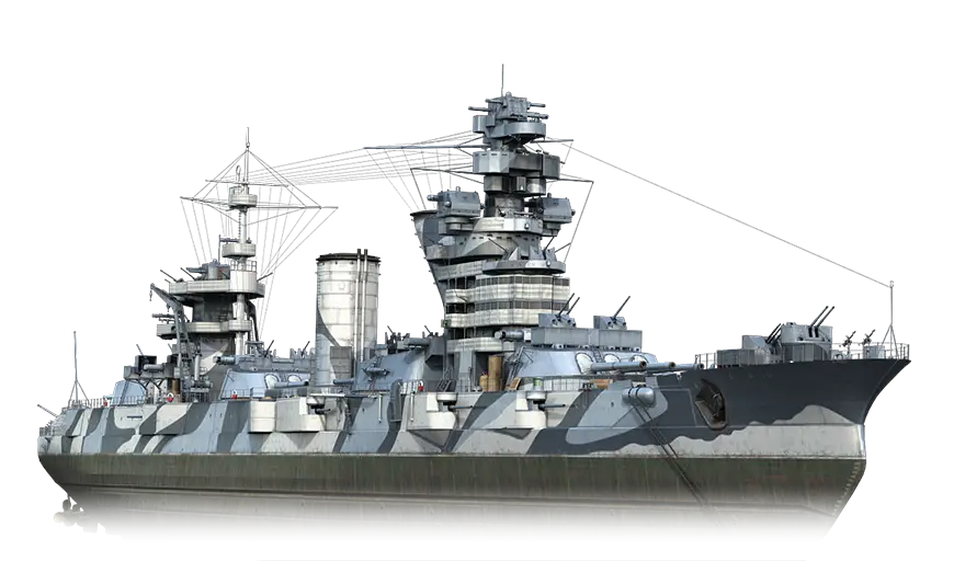 Warship with Camouflage Design