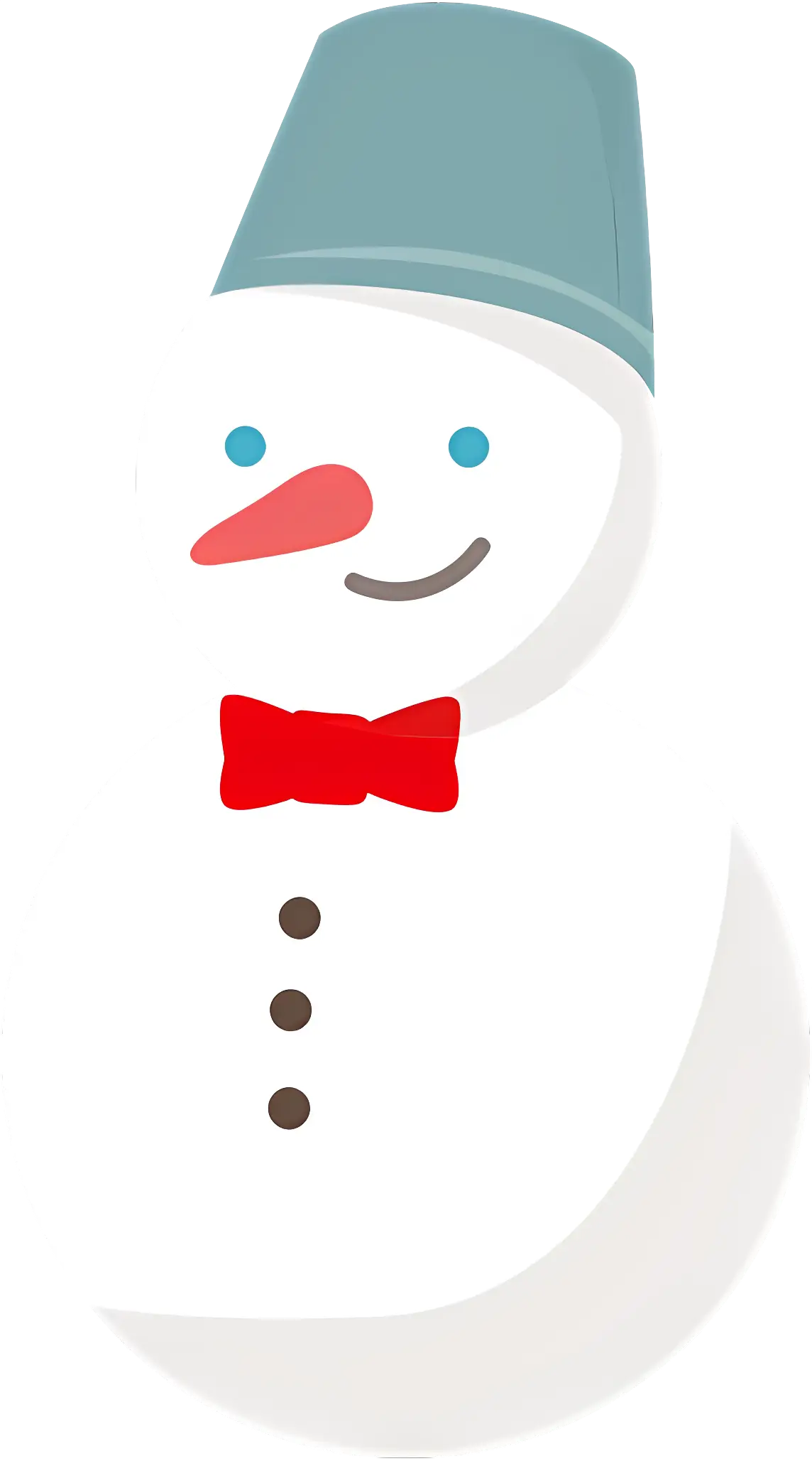 Snowman with Red Bowtie and Blue Hat