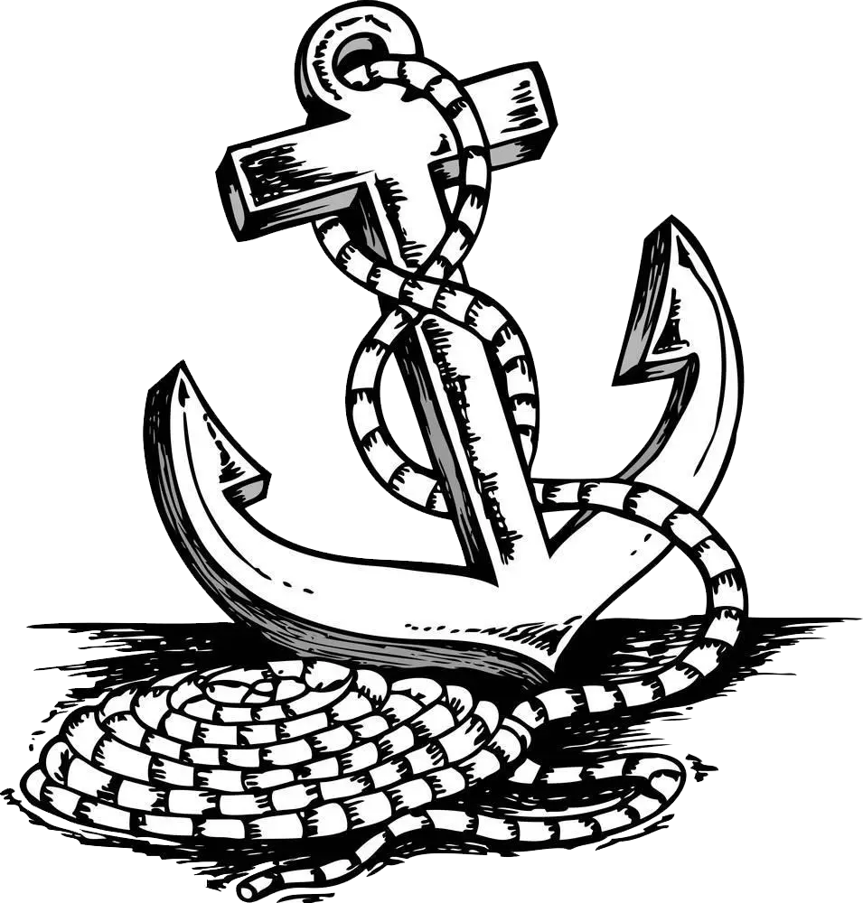 Nautical Anchor with Rope