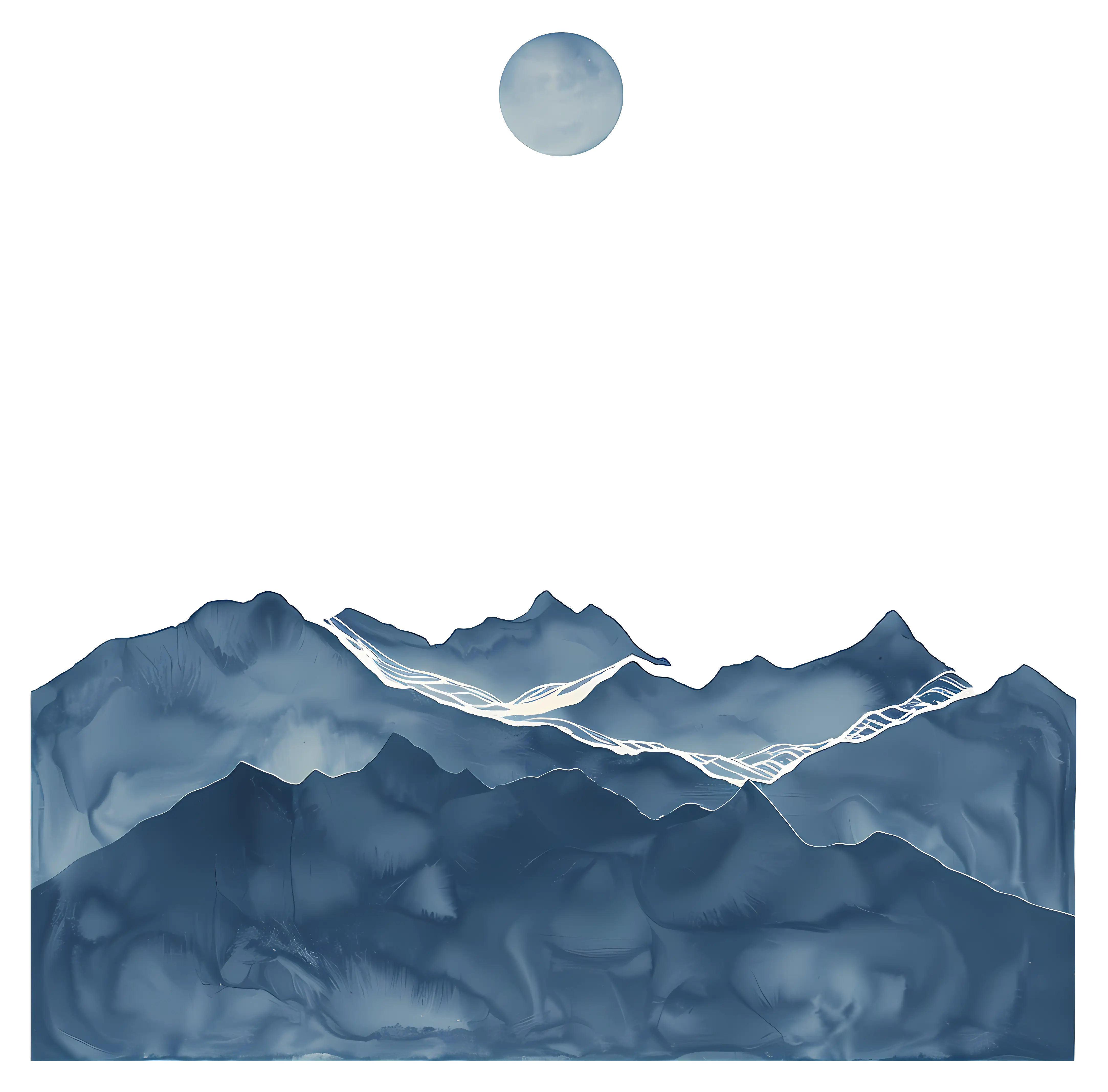 Abstract Blue Mountain Landscape