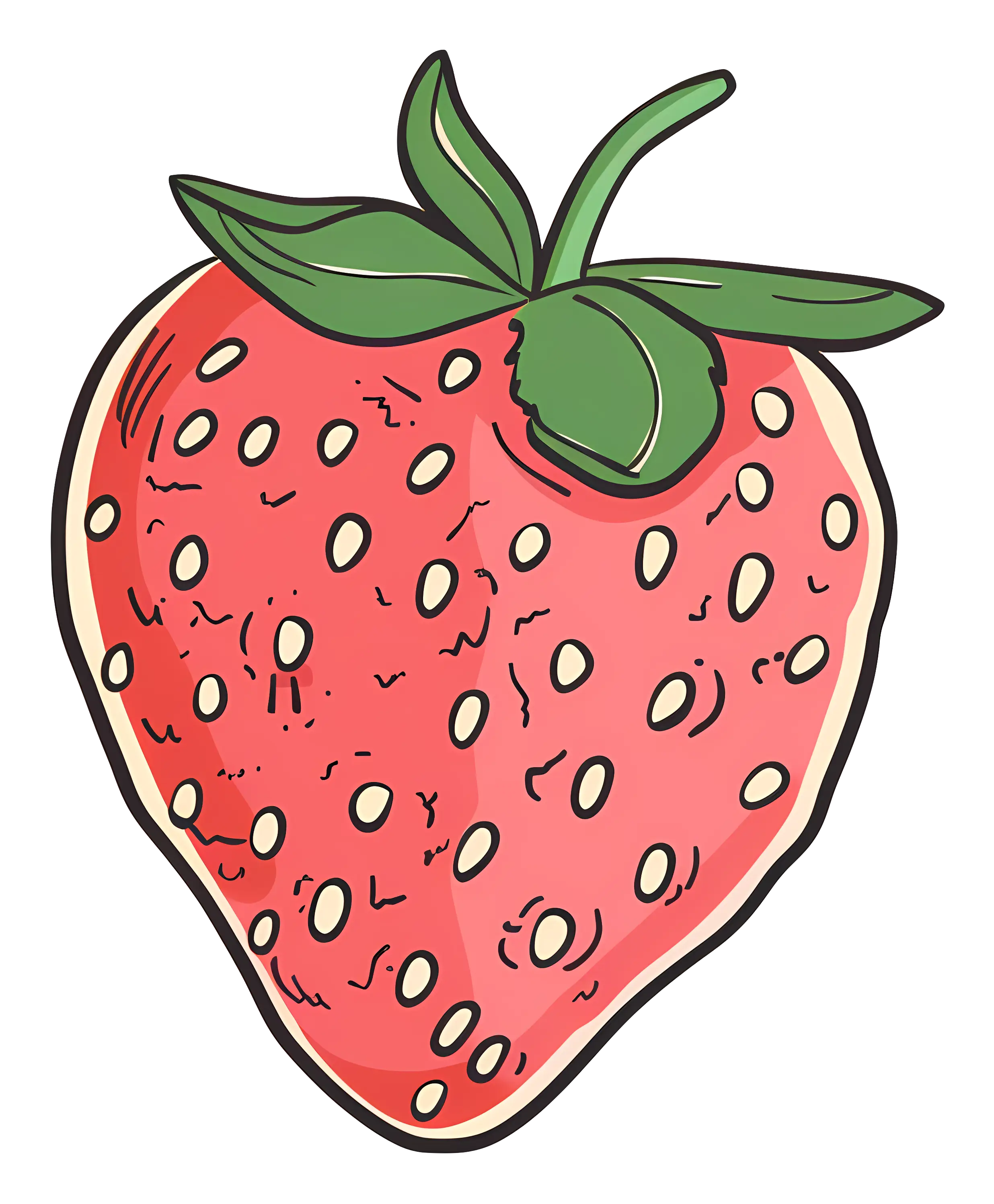Playful Strawberry Doodle Illustration