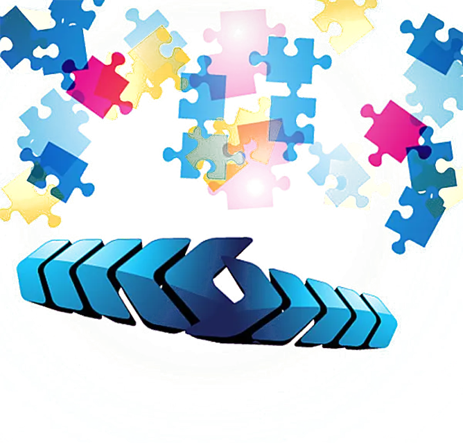 Colorful Puzzle Pieces Falling