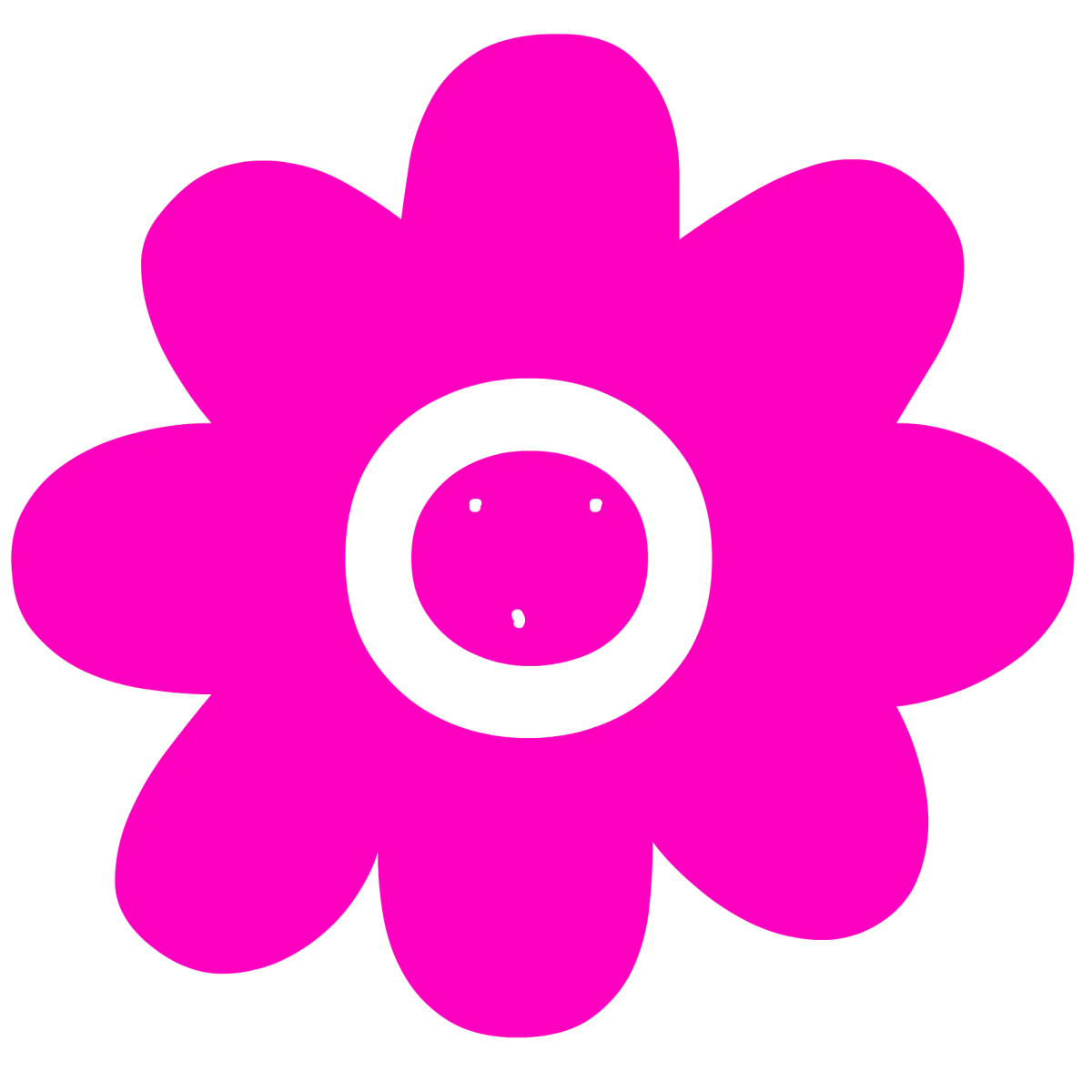Pink Cartoon Flower Illustration