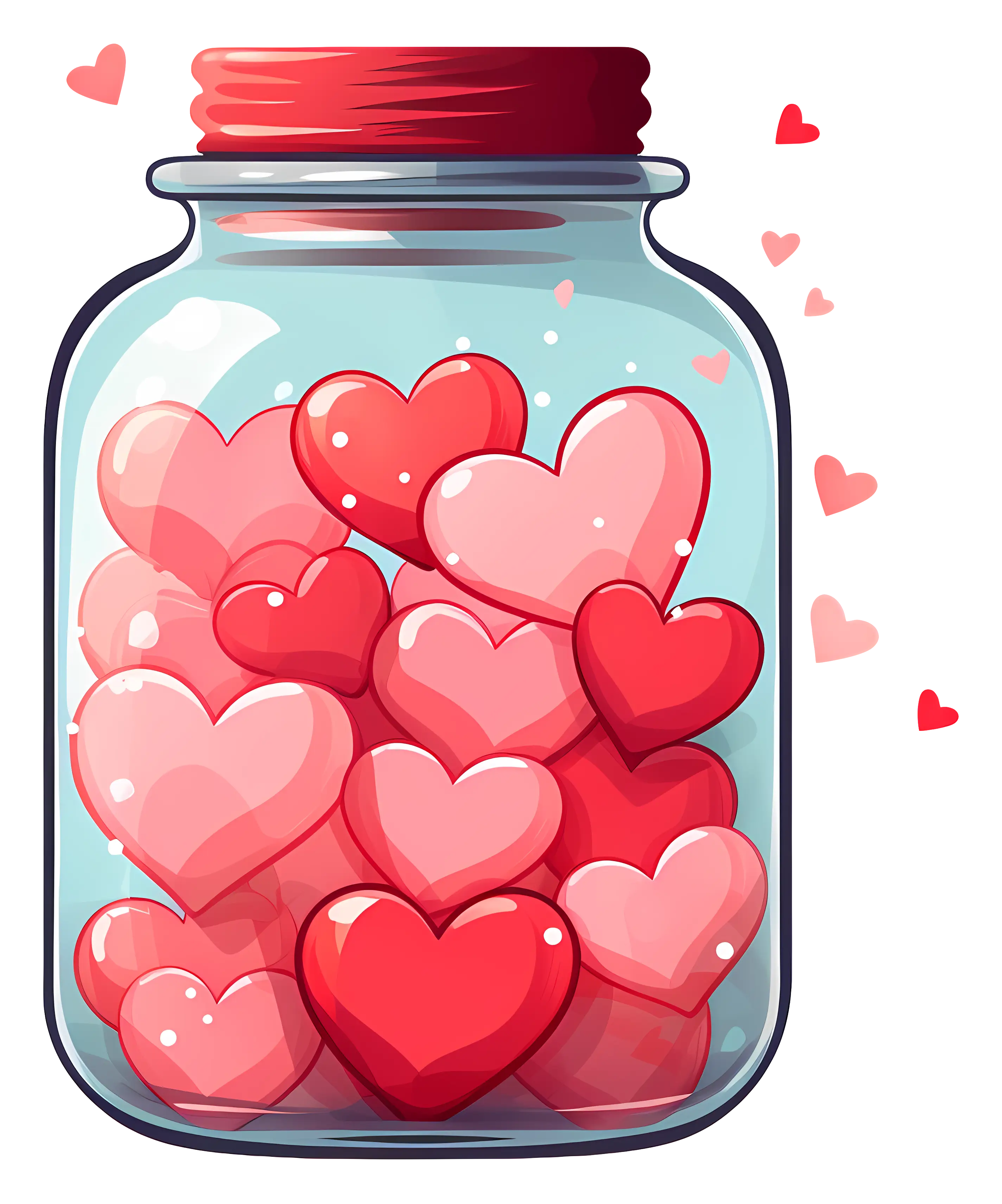 Jar of Hearts Illustration for Love Concept