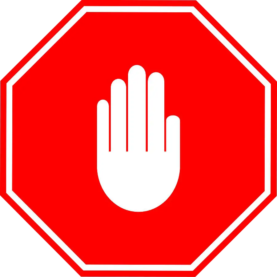 Red Stop Sign with Hand Symbol