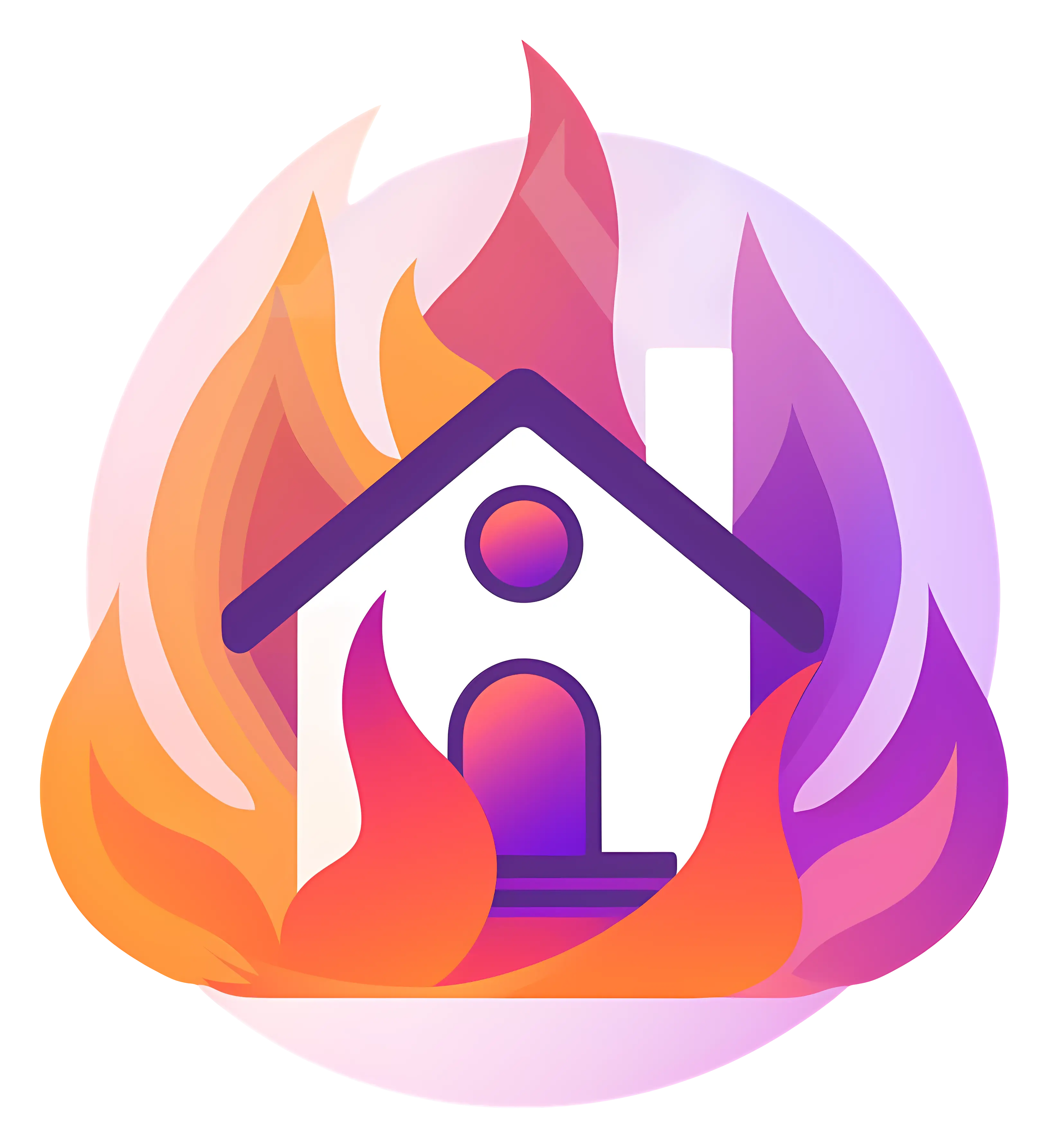 House in Flames Emergency Illustration