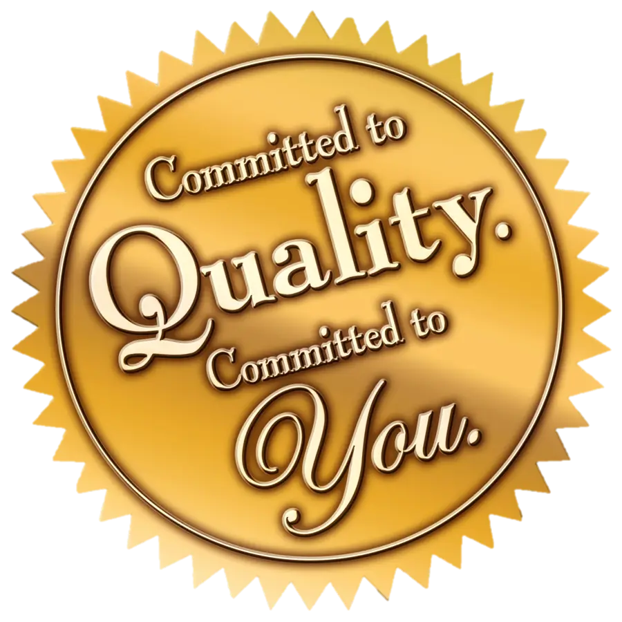 Gold Quality Seal Badge with Text