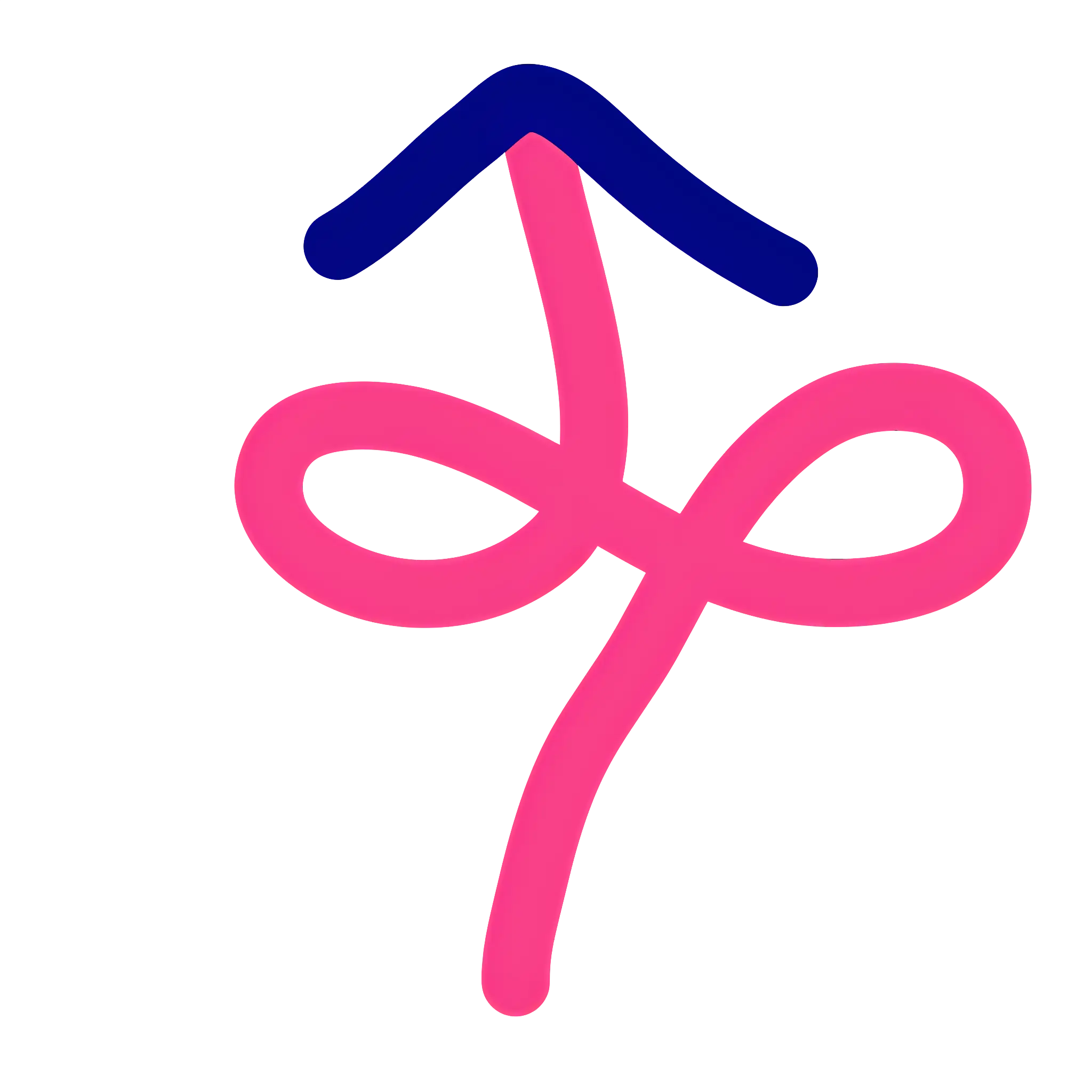 Looped Pink and Blue Arrow