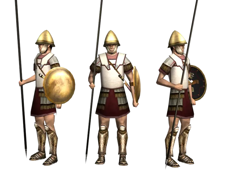 Ancient Warriors with Spears in Battle Position