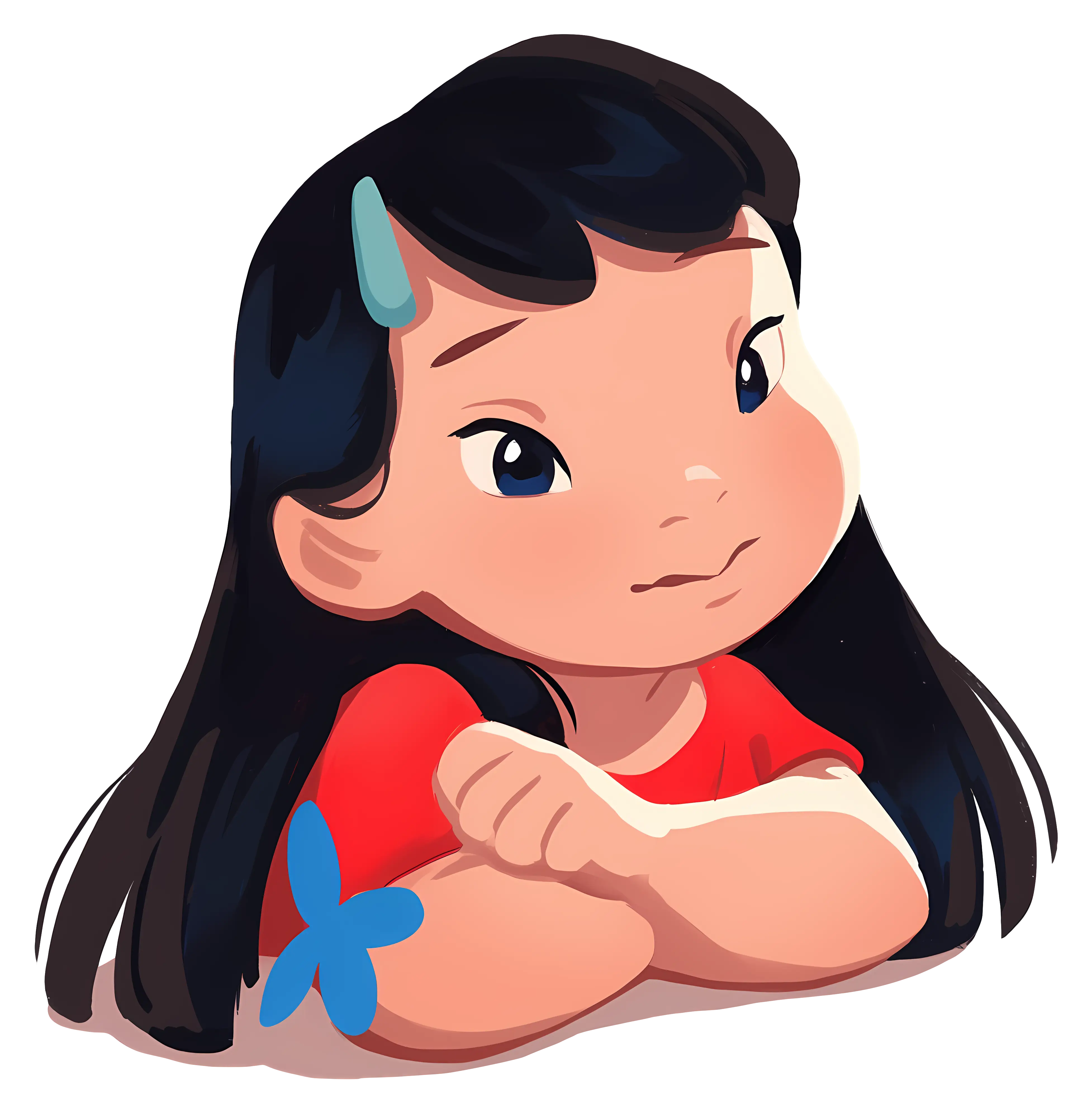Cute Cartoon Girl Resting Illustration