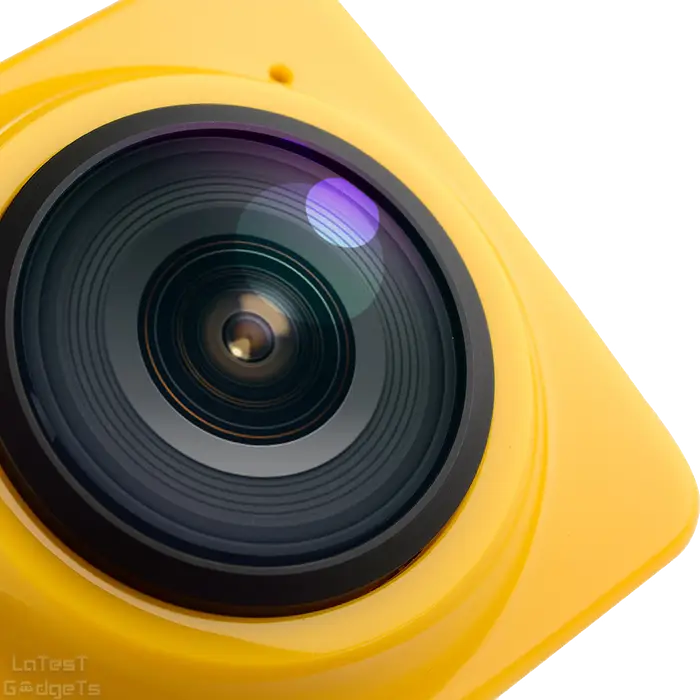 Yellow Camera Lens Close-Up